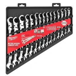 Milwaukee 144-Position Flex-Head Ratcheting Combination Wrench Set Metric with Screwdriver Set (25-Piece) -Hand Tools Sales Store milwaukee ratcheting wrenches 48 22 9513 48 22 2710 66 1000
