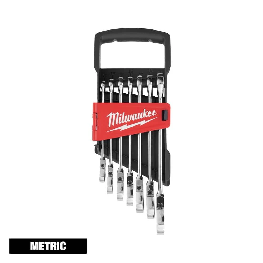 Milwaukee 144-Position Flex-Head Ratcheting Combination Wrench Set Metric (7-Piece) 1 Milwaukee 144-Position Flex-Head Ratcheting Combination Wrench Set Metric (7-Piece)