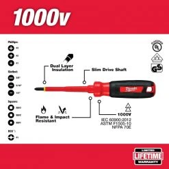 Milwaukee 10-Piece 1000-Volt Insulated Screwdriver Set with Combination Electricians 6-in-1 Wire Strippers Pliers -Hand Tools Sales Store milwaukee screwdriver sets 48 22 2210 48 22 3079 40 1000