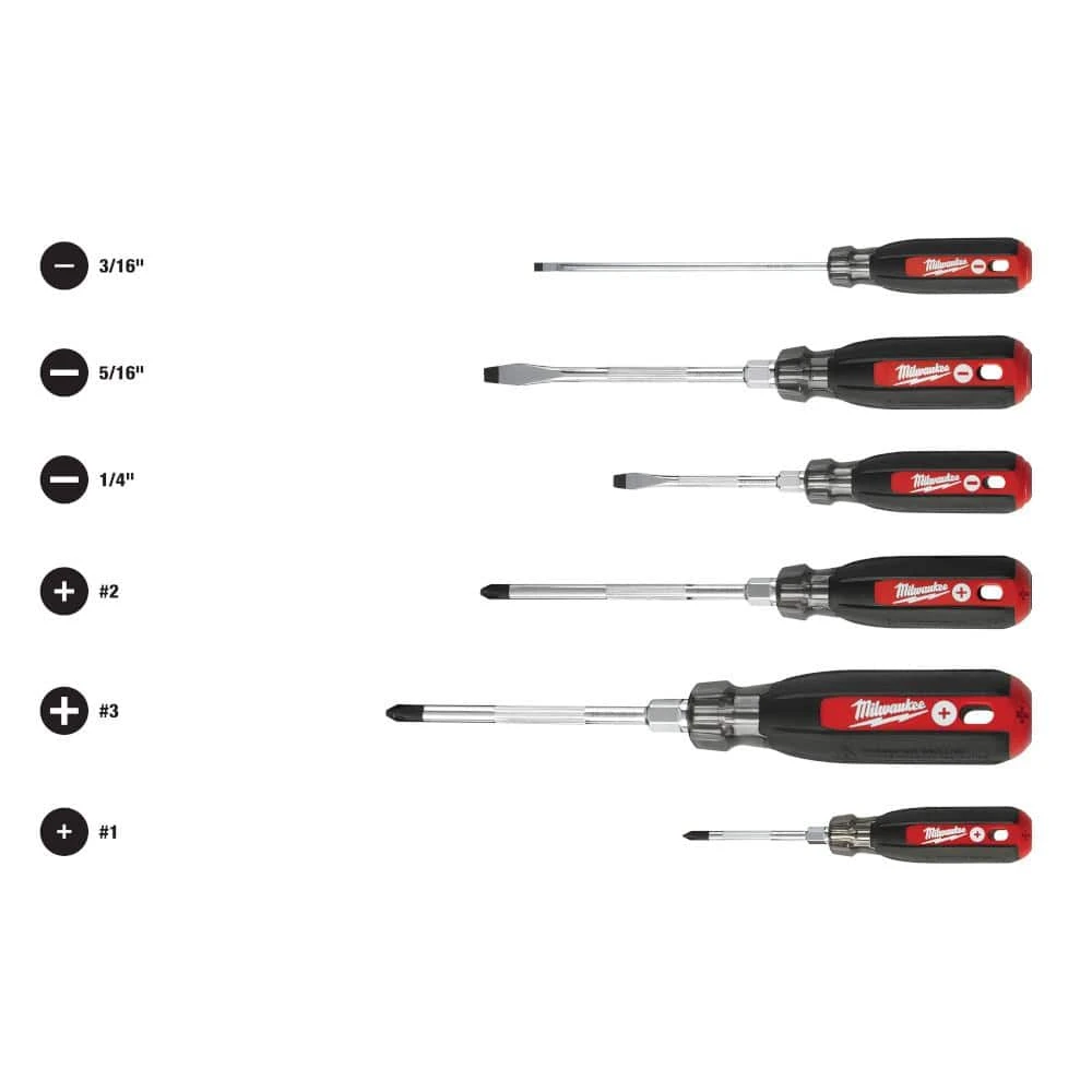 Milwaukee Cushion Grip Screwdriver Set with 7.75 in. Combination Electrician's 6-in-1 Wire Strippers Pliers (7-Piece) 5 Milwaukee Cushion Grip Screwdriver Set with 7.75 in. Combination Electrician's 6-in-1 Wire Strippers Pliers (7-Piece) - Image 5