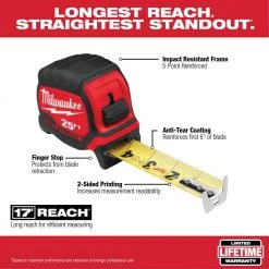 Milwaukee 40 ft. x 1.3 in. W Blade Tape Measure with 6-in-1 Wire Stripper Pliers 15 Milwaukee 40 ft. x 1.3 in. W Blade Tape Measure with 6-in-1 Wire Stripper Pliers -Hand Tools Sales Store milwaukee tape measures 48 22 0240 48 22 3079 e1 1000