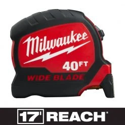 Milwaukee 40 ft. x 1-5/16 in. W Blade Tape Measure with 17 ft. Reach and 4-1/2 in. Trim Square (2-Piece) -Hand Tools Sales Store milwaukee tape measures 48 22 0240 mlsq040 1d 1000