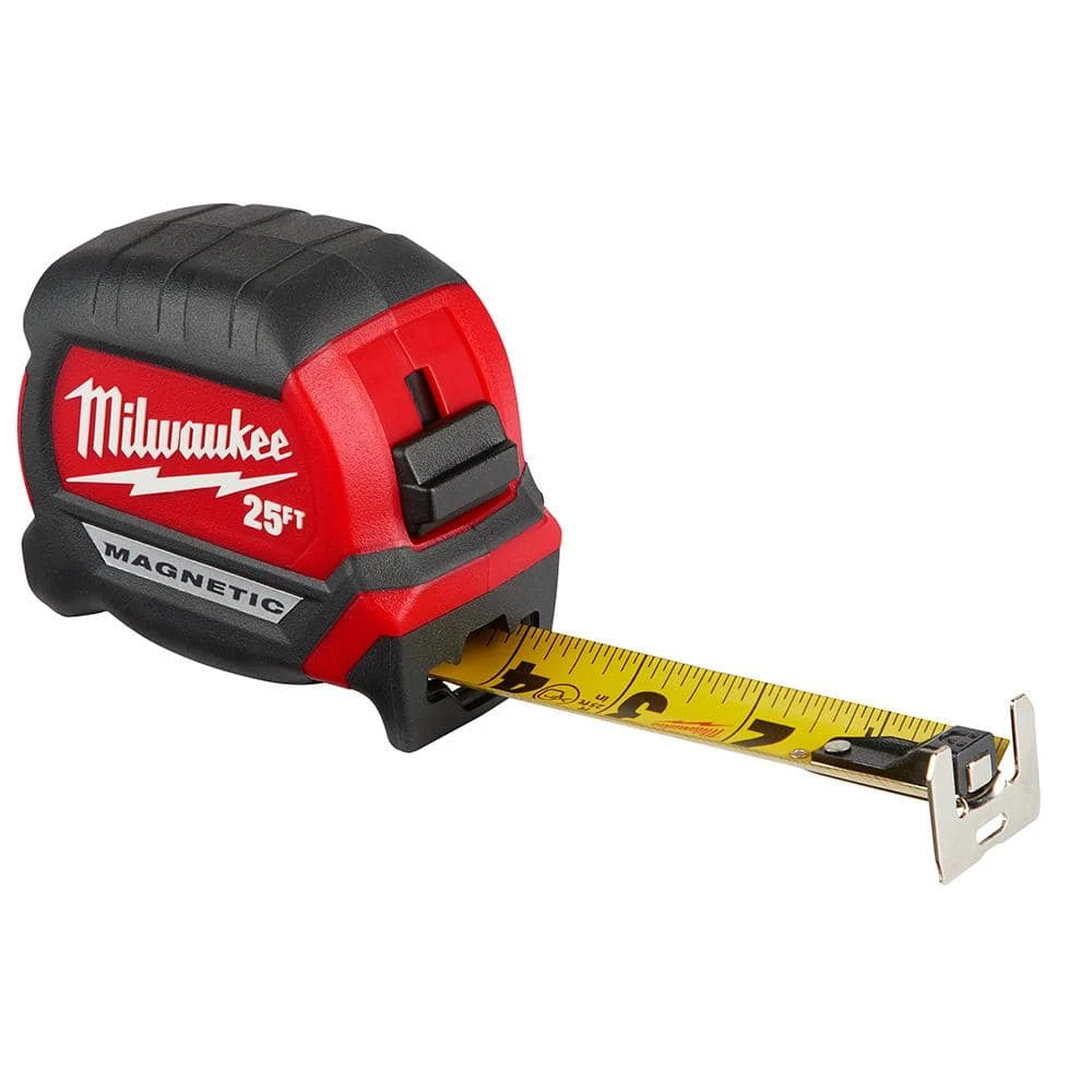 Milwaukee 25 ft. x 1-1/16 in. Compact Magnetic Tape Measure with 15 ft. Reach (2-Pack) 5 Milwaukee 25 ft. x 1-1/16 in. Compact Magnetic Tape Measure with 15 ft. Reach (2-Pack) - Image 5