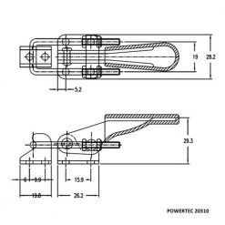 POWERTEC 400 lb. Number-323 Latch-Action Toggle Clamp -Hand Tools Sales Store powertec clamps 20310 4f 1000