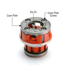 RIDGID 1/2 in. 00-R Manual Ratchet NPT Pipe Threading Right Hand Die Head + Alloy Dies (1 Die Head + 4 Dies) -Hand Tools Sales Store ridgid dies 36890r 40 1000