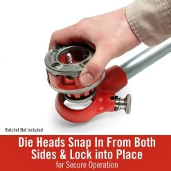 RIDGID 1/2 in. 00-R Manual Ratchet NPT Pipe Threading Right Hand Die Head + Alloy Dies (1 Die Head + 4 Dies) -Hand Tools Sales Store ridgid dies 36890r fa 1000