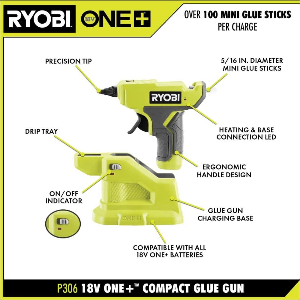 RYOBI ONE+ 18V Cordless Compact Glue Gun (Tool Only) 3 RYOBI ONE+ 18V Cordless Compact Glue Gun (Tool Only) - Image 3