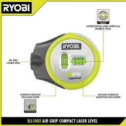 RYOBI Air Grip Compact Laser Level 10 RYOBI Air Grip Compact Laser Level -Hand Tools Sales Store ryobi laser level ell1002 40 1000